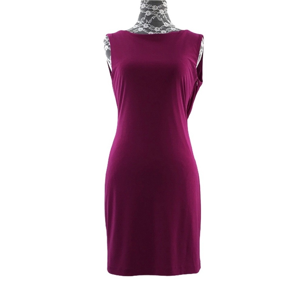 Badgley Mischka Mark & James Fushia Dress Womens Small Bridesmails Sheath